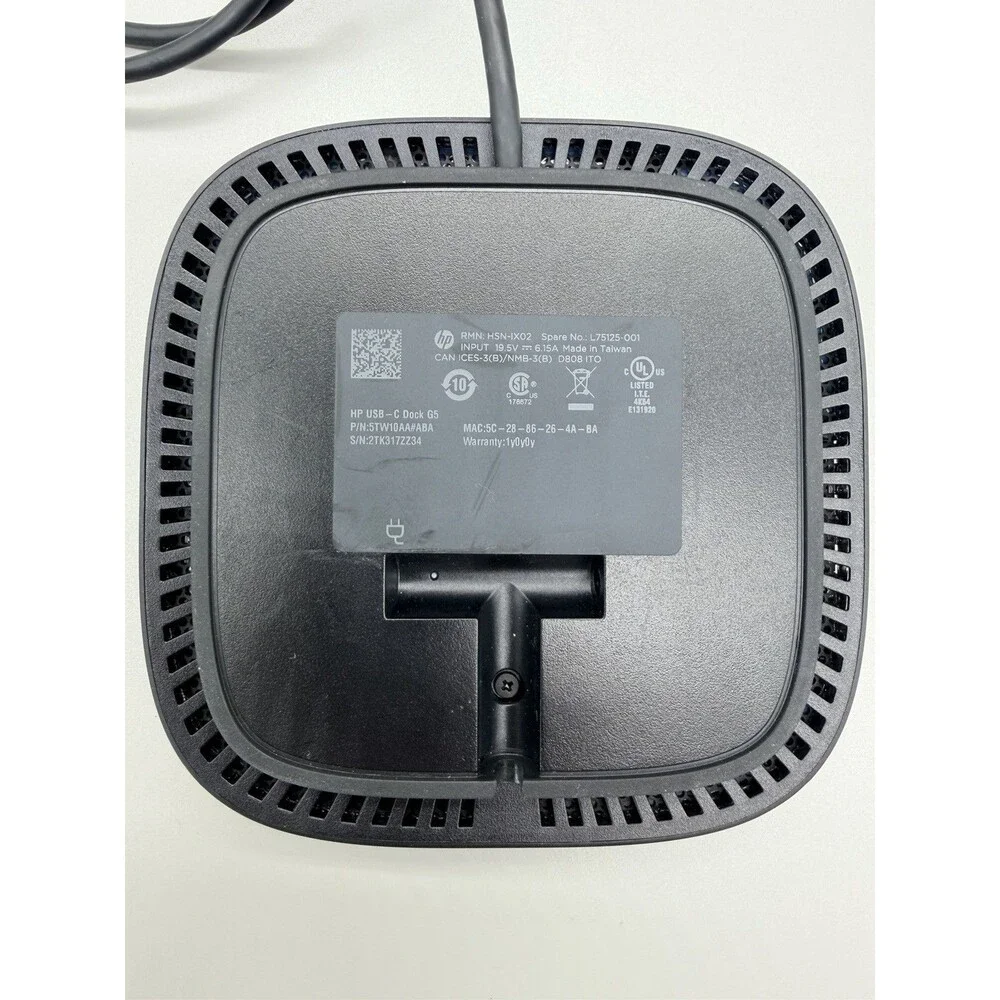 HP USB-C G5 Docking Station 5TW10AA#ABA w/ 120W Power Adapter - Tested